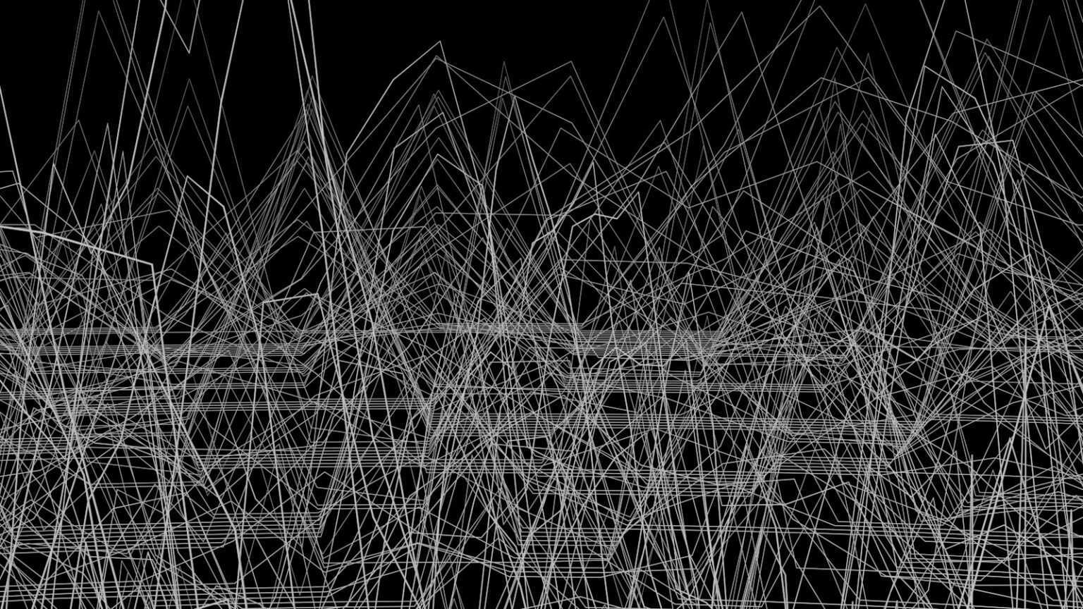 White lines crisscross against a black background.