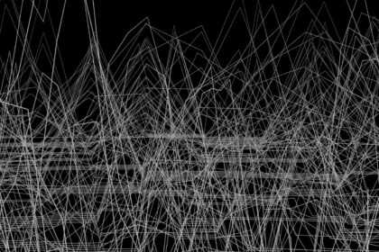 White lines crisscross against a black background.