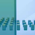A computer generated image of a row of blocks