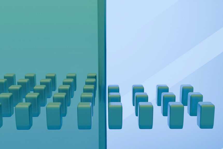 A computer generated image of a row of blocks