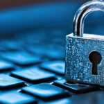 ai generated, lock, encryption, cybersecurity, security, laptop, computer, technology, business, data