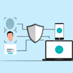 cybersecurity, security, authentication, fingerprint, facial recognition, face scan, password, login, shield, protection, data security, network security, mobile security, technology, digital security, online security, access control, privacy, data protection, internet security, secure access, cartoon