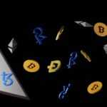 a pyramid with some bitcoins coming out of it