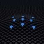 a group of blue arrows on a black background