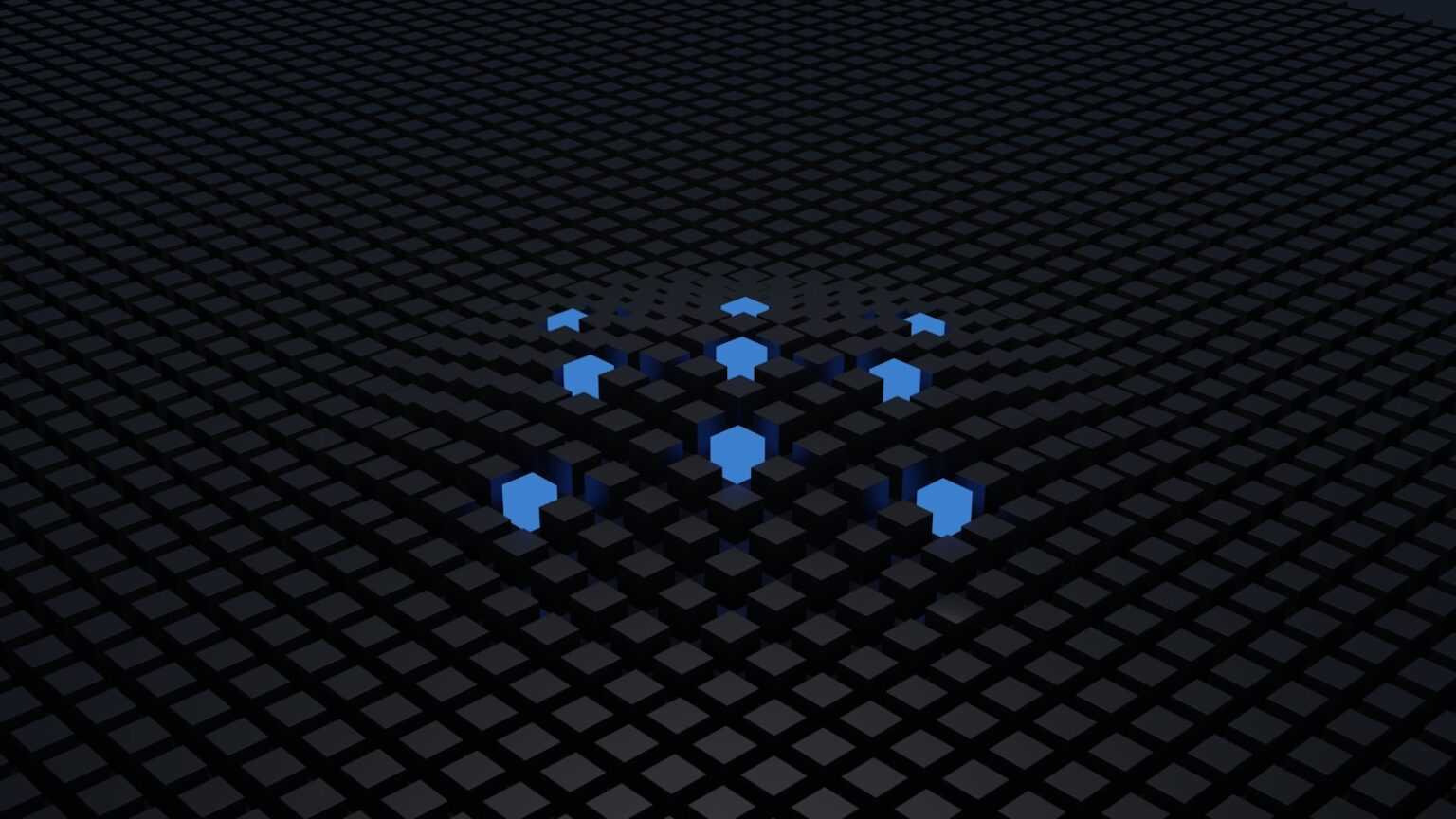 a group of blue arrows on a black background