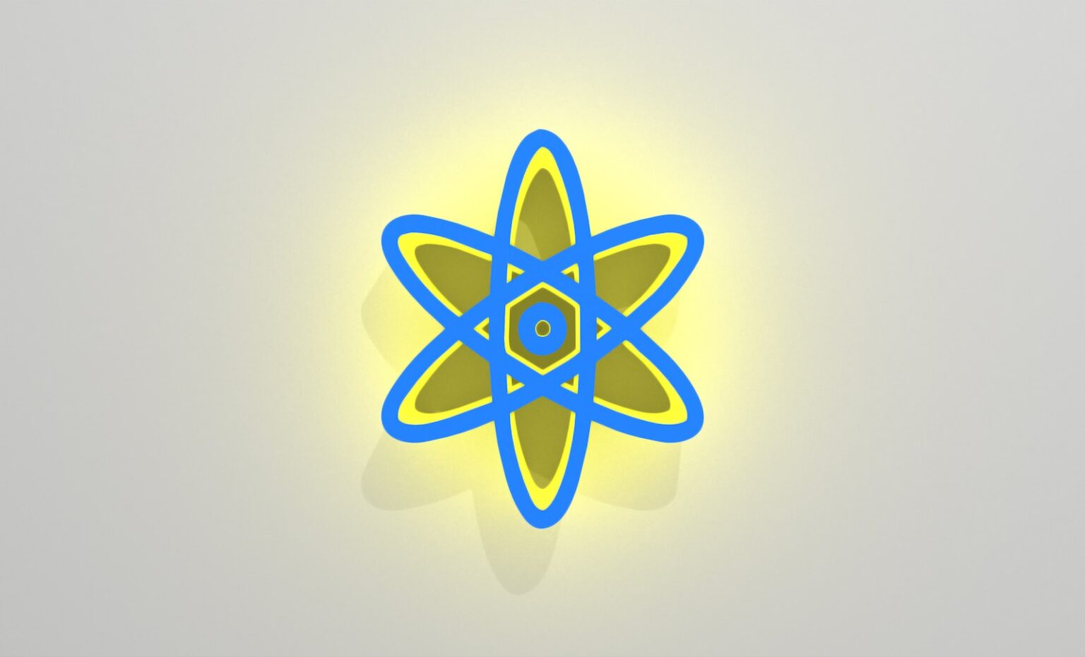 a yellow and blue logo on a white background