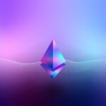 a purple and blue abstract background with a diamond
