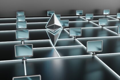 a group of blue lights