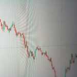 Stock market chart shows a downward trend.