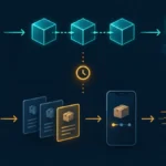 Separate blockchain payment and mobile service delivery workflows with a pending fulfillment stage