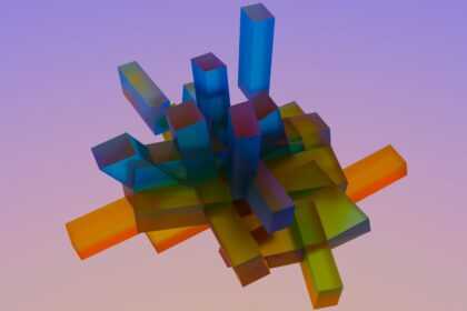 A multicolored object is flying through the air