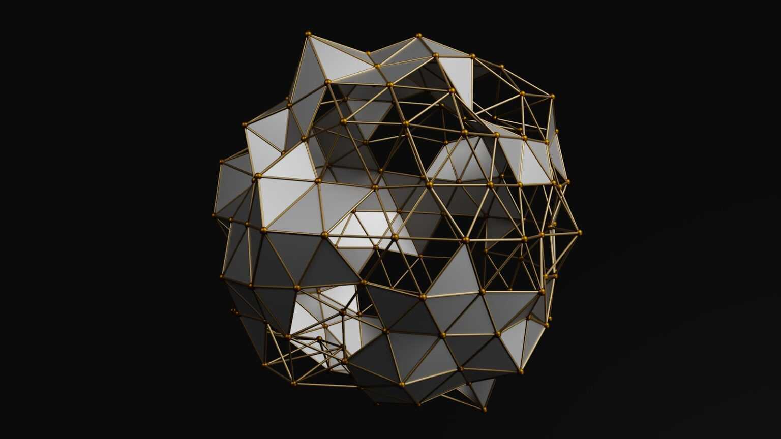 A black and white photo of a cube