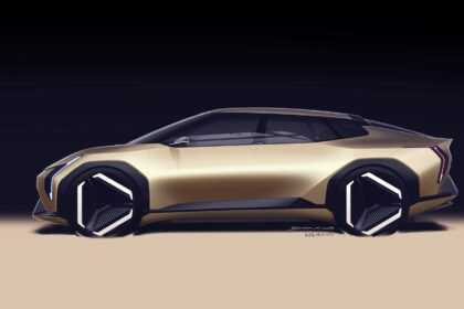 a concept car is shown in the dark