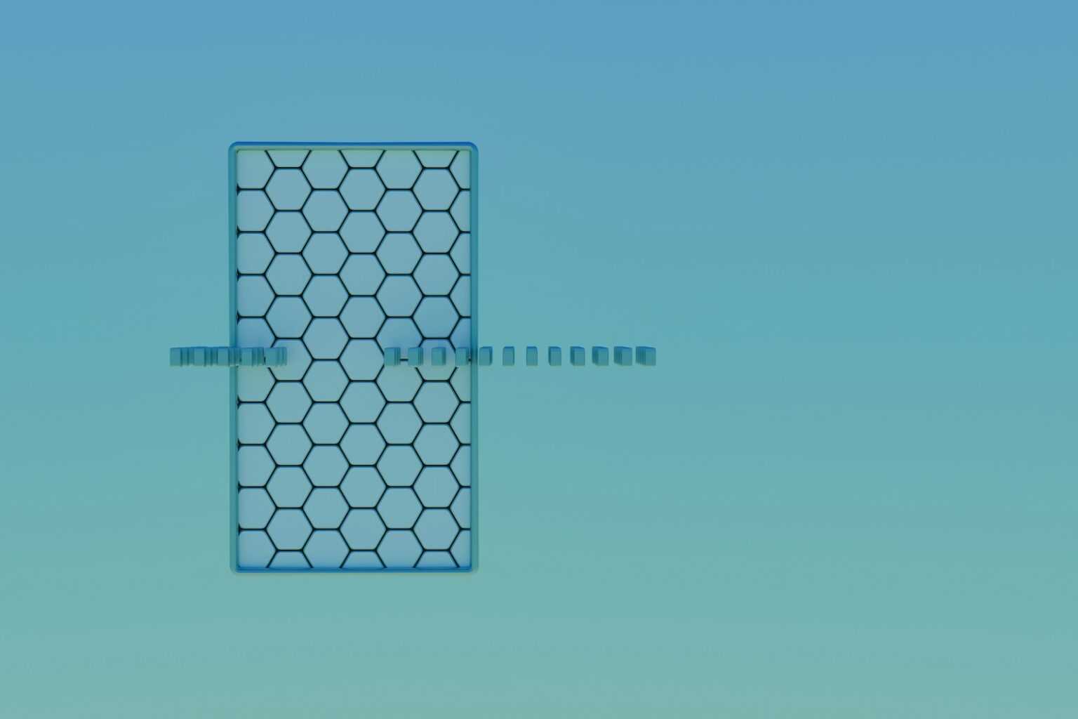 A computer generated image of a hexagonal structure