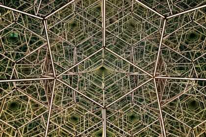 a close up view of a metal structure