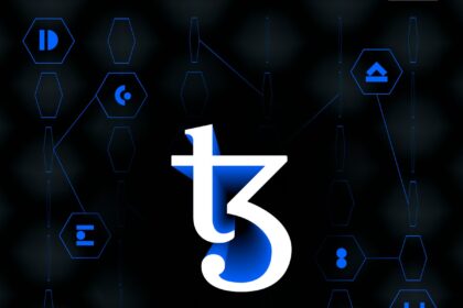 a blue and black background with the letter t5