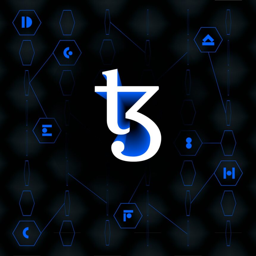 a blue and black background with the letter t5