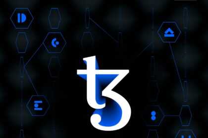 a blue and black background with the letter t5